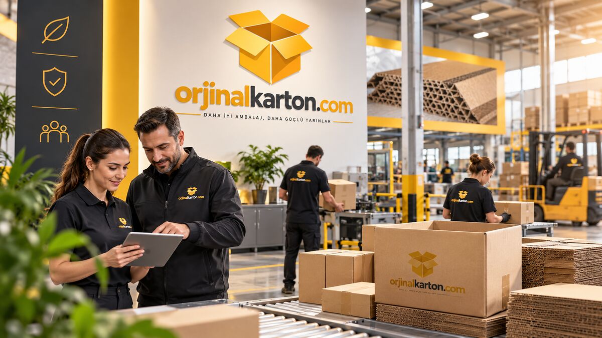 Orjinal Karton tesisinde paketleme, kontrol ve forklift ile sevkiyat alanı